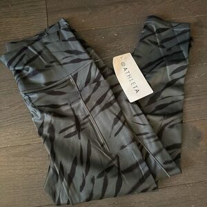 Athleta Green and Black Patterned Leggings